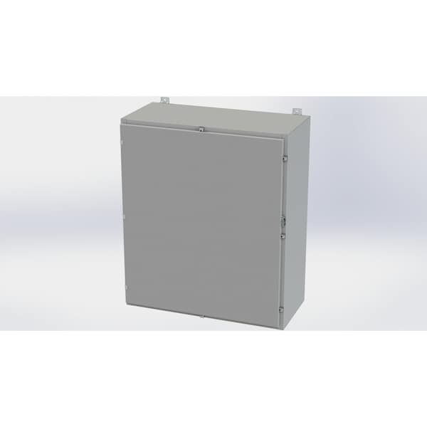 Clamps with Padlock Hasp Electrical Enclosures, 42 in H, 16 in D, 36 in W, NEMA 4, Carbon Steel